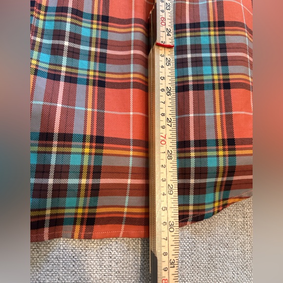 Neiman Marcus Vibrant Plaid Button Down Shirt - Picture 7 of 8